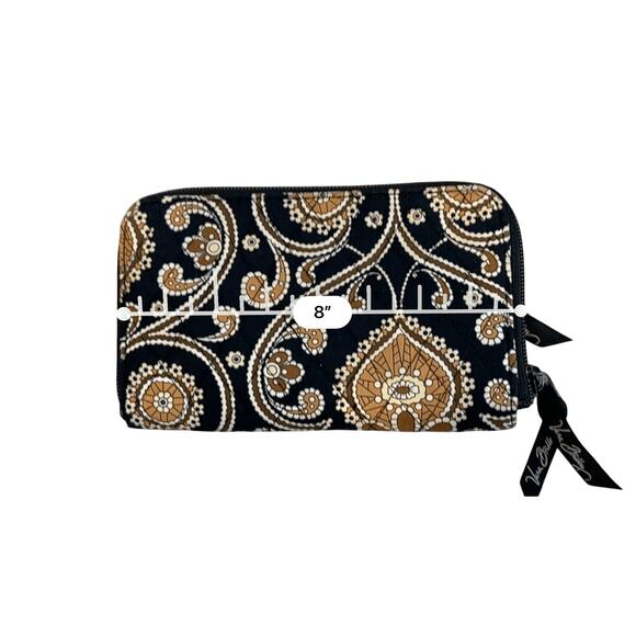 Vera Bradley‎ 2008 "Caffe' Latte" Hope Toile Hidden Wristlet Wallet Brown Black - Picture 7 of 8